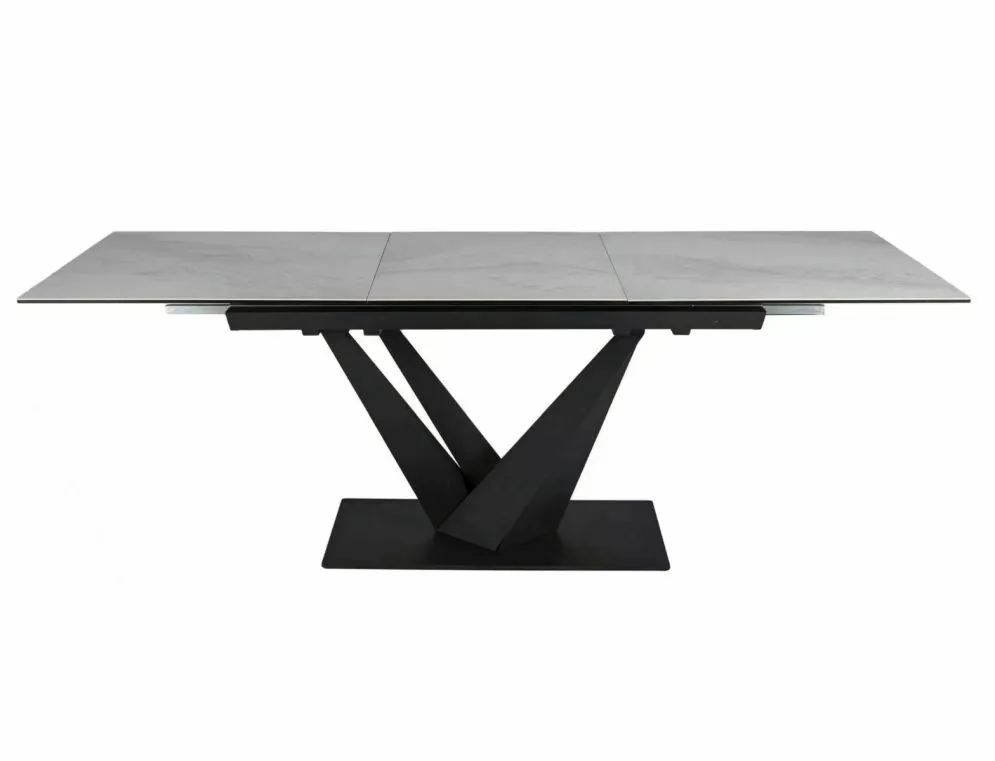 Stół rozkładany SORENTO CERAMIC 160(220)x90 biały/czarny mat ceramiczny I sklep meblowy MIRAT. styl GLAMOUR