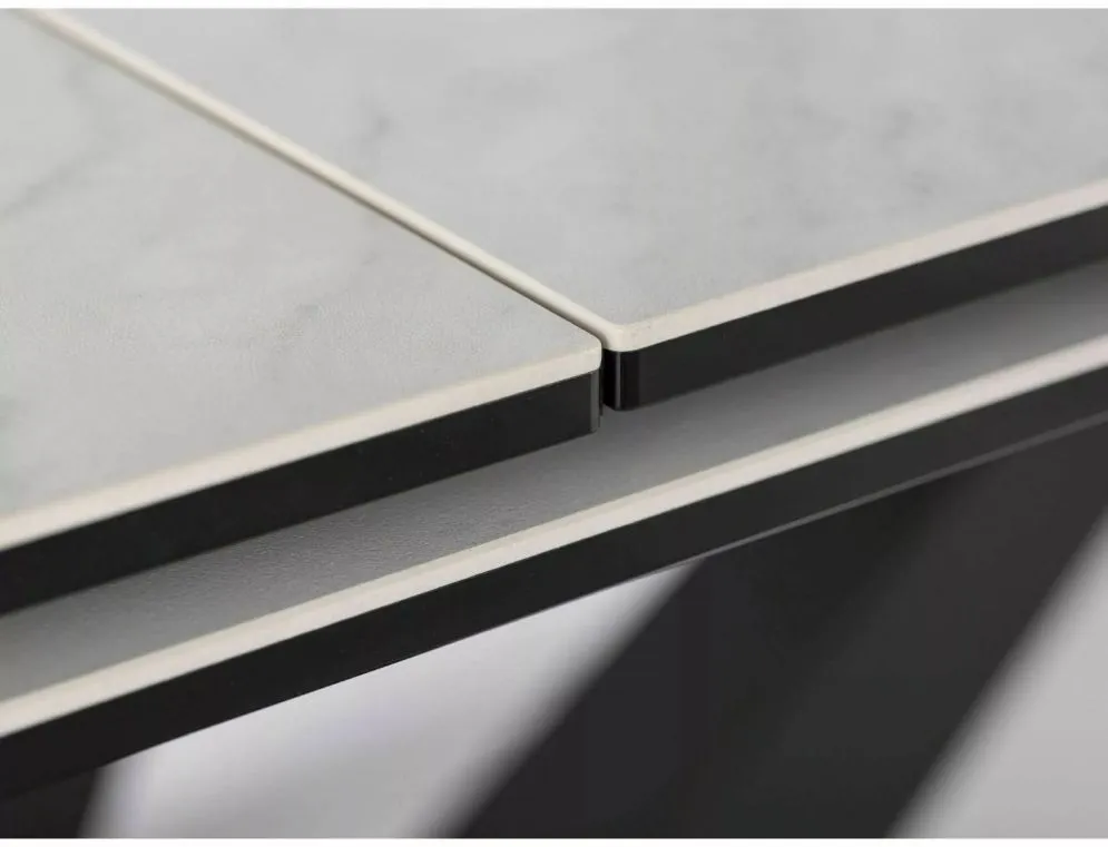 Stół rozkładany SORENTO CERAMIC 160(220)x90 biały/czarny mat ceramiczny I sklep meblowy MIRAT. styl GLAMOUR