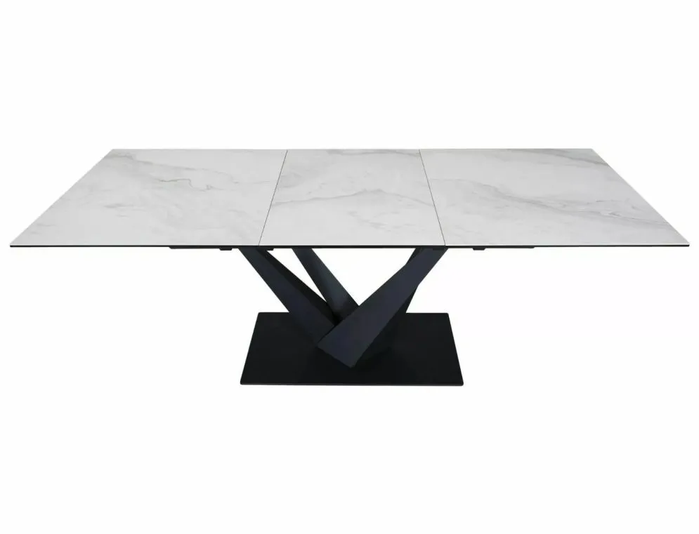 Stół rozkładany SORENTO CERAMIC 160(220)x90 biały/czarny mat ceramiczny I sklep meblowy MIRAT. styl GLAMOUR