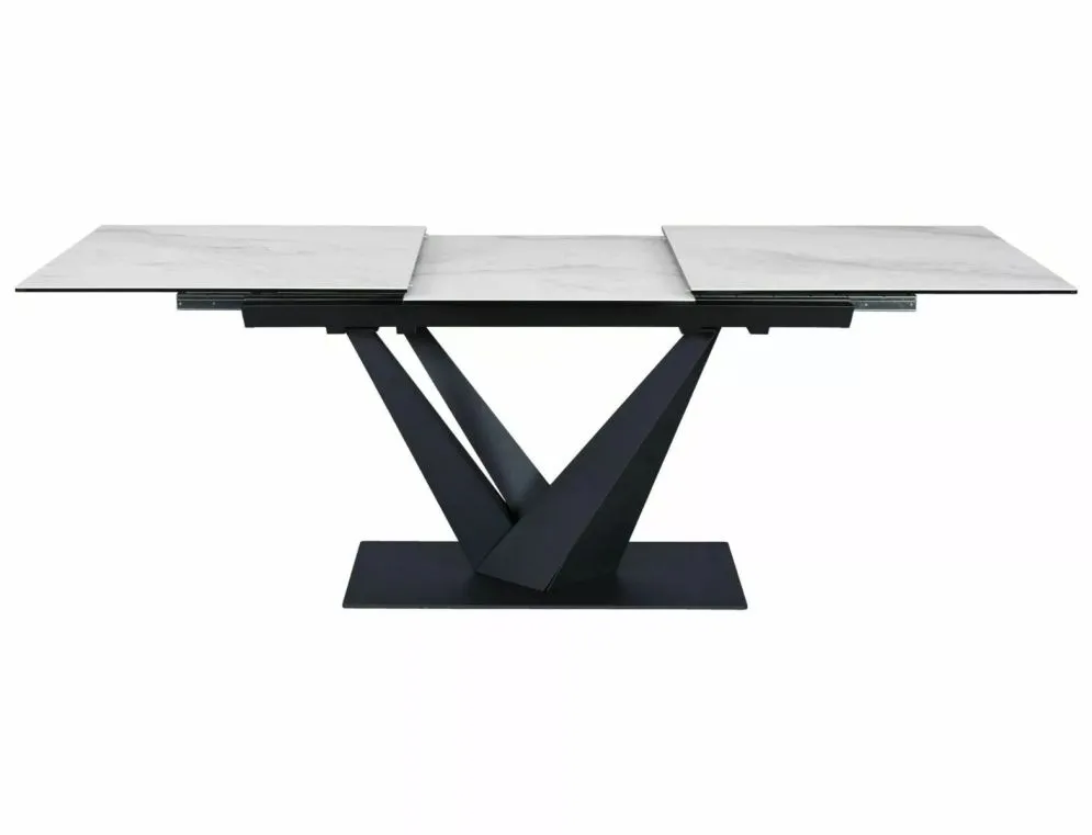 Stół rozkładany SORENTO CERAMIC 160(220)x90 biały/czarny mat ceramiczny I sklep meblowy MIRAT. styl GLAMOUR