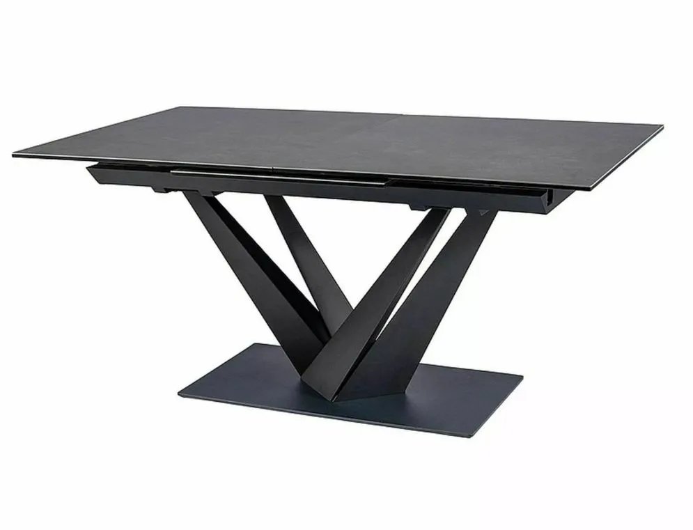 Stół rozkładany SORENTO CERAMIC 160(220)x90 ciemnoszary/czarny mat designerski I sklep meblowy MIRAT. styl GLAMOUR