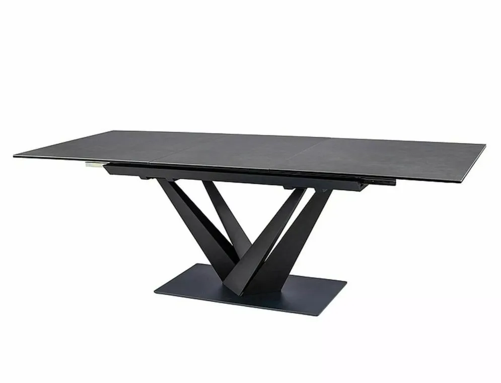 Stół rozkładany SORENTO CERAMIC 160(220)x90 ciemnoszary/czarny mat designerski I sklep meblowy MIRAT. styl GLAMOUR