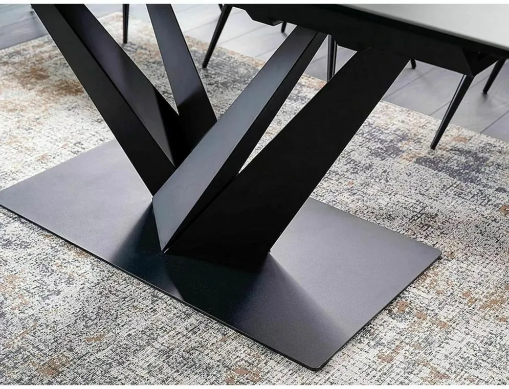Stół rozkładany SORENTO CERAMIC 160(220)x90 ciemnoszary/czarny mat designerski I sklep meblowy MIRAT. styl GLAMOUR