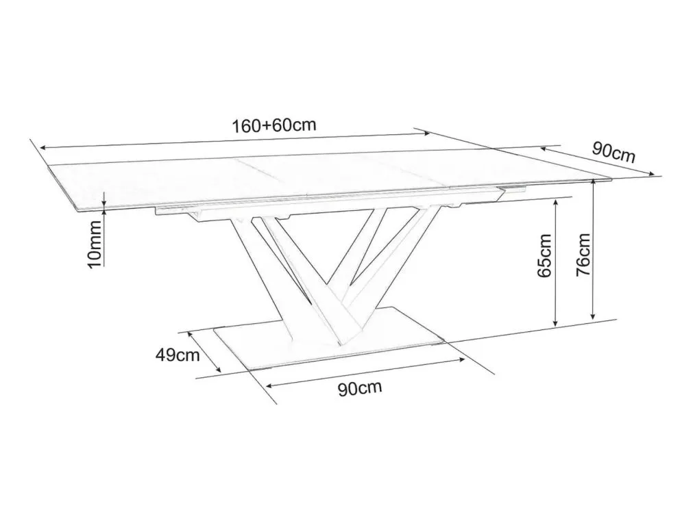 Stół rozkładany SORENTO CERAMIC 160(220)x90 ciemnoszary/czarny mat designerski I sklep meblowy MIRAT. styl GLAMOUR