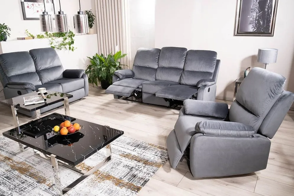 Sofa rozkładana SPENCER 3 VELVET szara nowoczesna I sklep meblowy MIRAT.