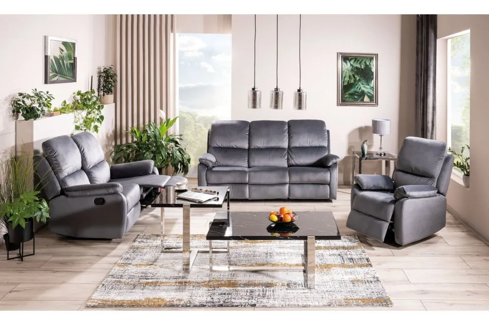 Sofa rozkładana SPENCER 3 VELVET szara nowoczesna I sklep meblowy MIRAT.