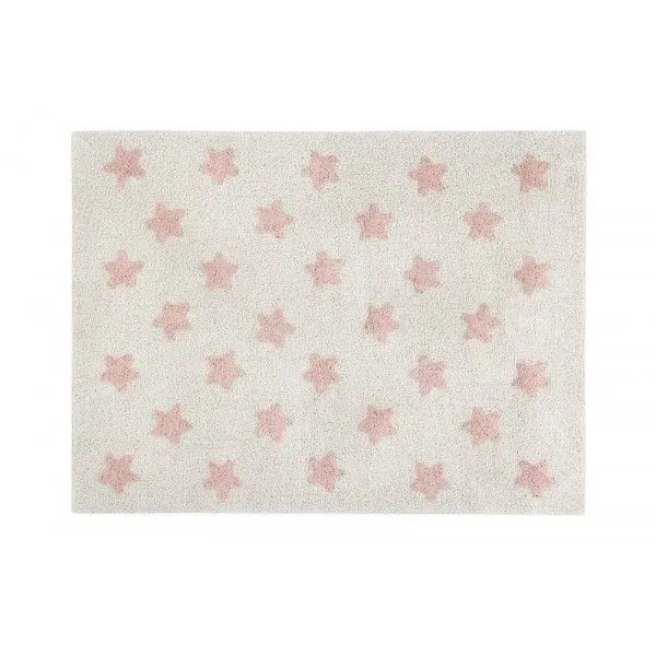 Dywan dziecięcy STARS NATURAL VINTAGE NUDE 120x160 beżowy w różowe gwiazdki | MIRAT. w stylu kolekcja