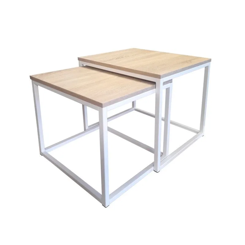 Stolik kawowy 2w1 CUBE dąb sonoma/biały kwadratowy I sklep meblowy MIRAT. styl LOFT, SKANDYNAWSKI