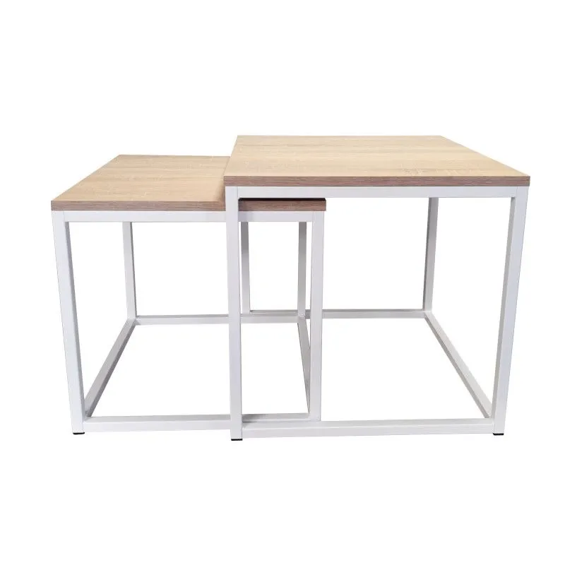 Stolik kawowy 2w1 CUBE dąb sonoma/biały kwadratowy I sklep meblowy MIRAT. styl LOFT, SKANDYNAWSKI