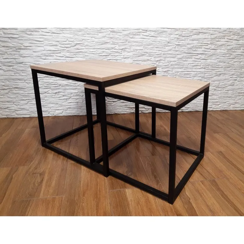 Stolik kawowy 2w1 CUBE dąb sonoma/czarny loftowy I sklep meblowy MIRAT. styl LOFT