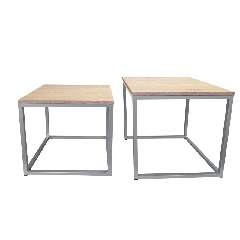 Stolik kawowy 2w1 CUBE dąb sonoma/srebrny metalowy I sklep meblowy MIRAT. styl LOFT