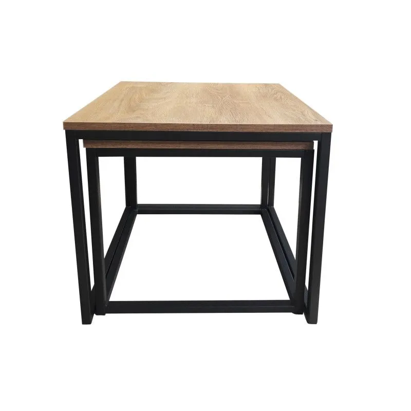 Stolik kawowy 2w1 CUBE orzech/czarny loftowy I sklep meblowy MIRAT. styl LOFT