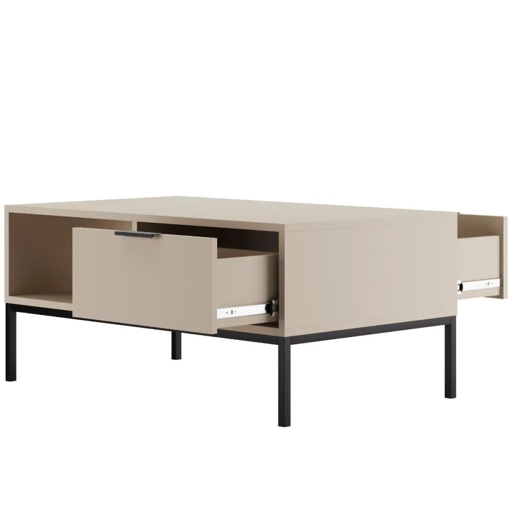 Stolik kawowy AUSTIN 100x60 kaszmir/czarny do salonu I sklep meblowy MIRAT. styl GLAMOUR