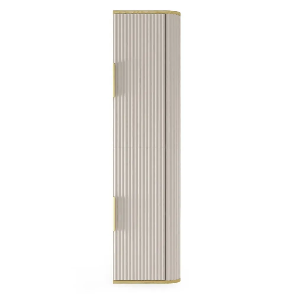 Wisząca szafka łazienkowa RIVELA 2D 40x160cm kaszmirowa I sklep meblowy MIRAT. styl GLAMOUR, RYFLOWANY
