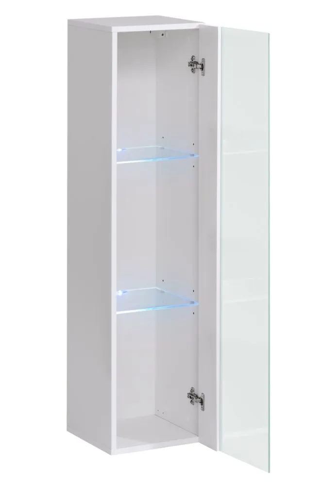 Meblościanka SWITCH LAMEL XII biała/dąb wotan z podświetleniem LED I sklep meblowy MIRAT. styl RYFLOWANY