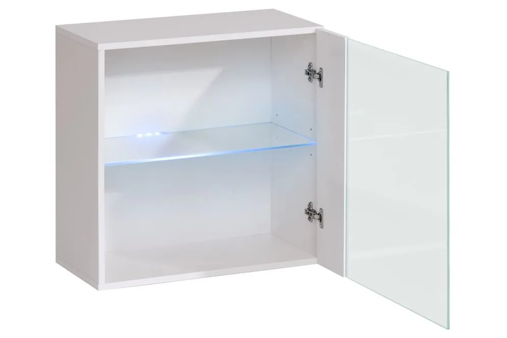 Meblościanka SWITCH LAMEL XIX biała/dąb wotan z oświetleniem LED I sklep meblowy MIRAT. styl RYFLOWANY