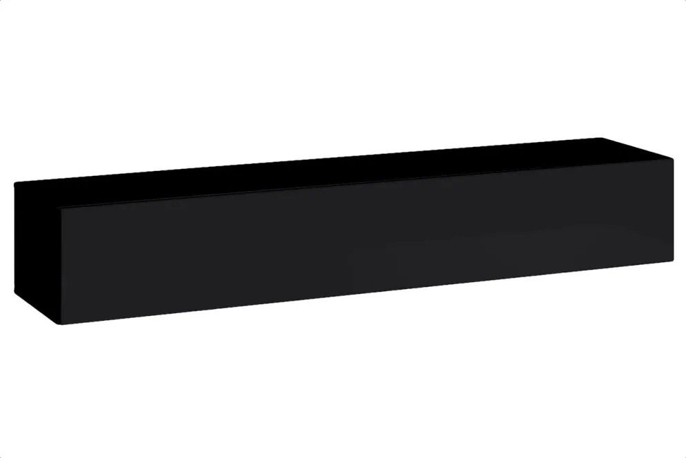 Meblościanka SWITCH MET I czarna w połysku z podświetleniem LED | MIRAT. w stylu kolekcja SWITCH MET