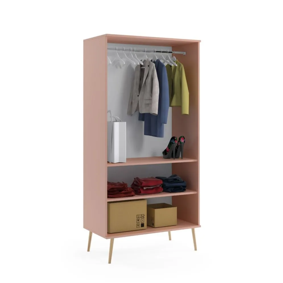 Szafa LEBEL z drążkiem 100cm różowa w stylu skandynawskim | MIRAT. styl SKANDYNAWSKI kolekcja LEBEL