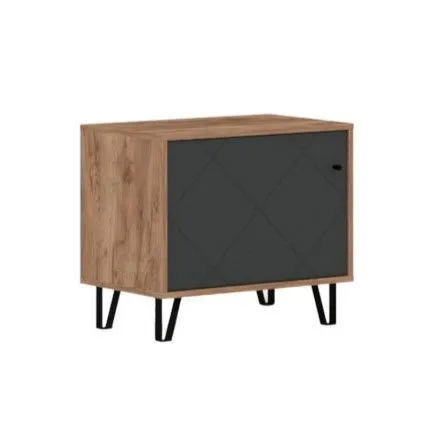 Szafka na buty BILBAO 1D dąb craft tobacco/grafit mat loft| sklep MIRAT styl LOFT, RYFLOWANY kolekcja BILBAO
