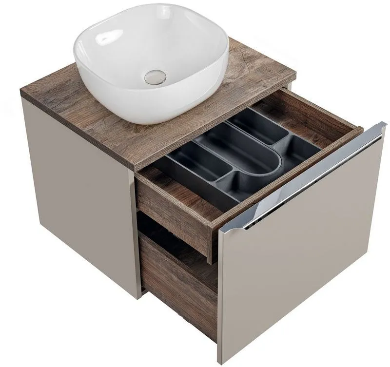 Szafka pod umywalkę nablatową SANTA FE TAUPE 80 szara krzemowa COMAD | MIRAT. styl LOFT kolekcja SANTA FE TAUPE