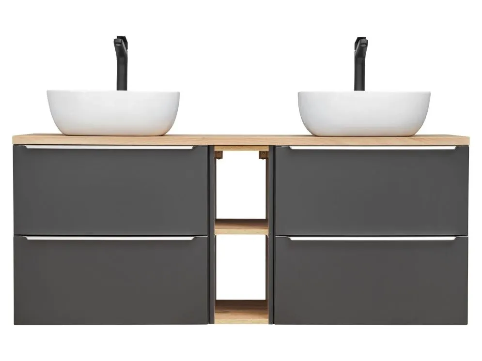 Nablatowa szafka pod umywalkę CAPRI 820 + CAPRI 820 + CAPRI 810 czarna mat | MIRAT. w stylu  kolekcja CAPRI