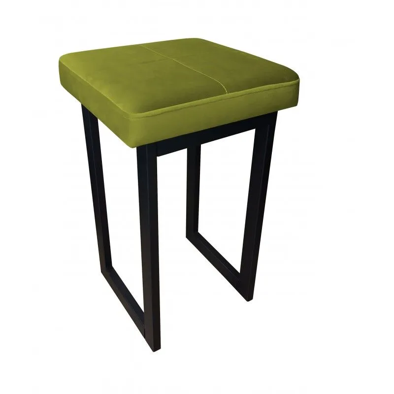 Taboret MAESTRO LOW BL VELVET oliwkowy na metalowych nogach | MIRAT. w stylu kolekcja