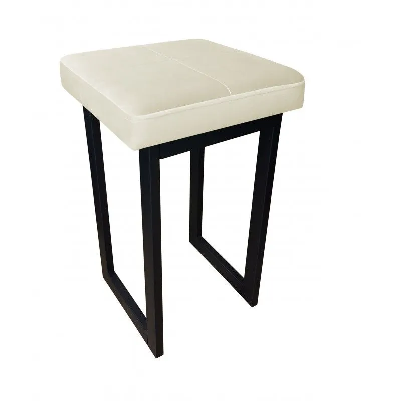Taboret MAESTRO LOW MG VELVET ecru na metalowych nogach | MIRAT. w stylu kolekcja