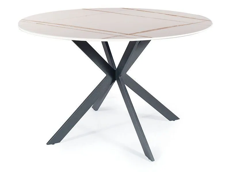 Stół okrągły TALIA 90x90 biały marmur/czarny do jadalni I sklep meblowy MIRAT. styl LOFT