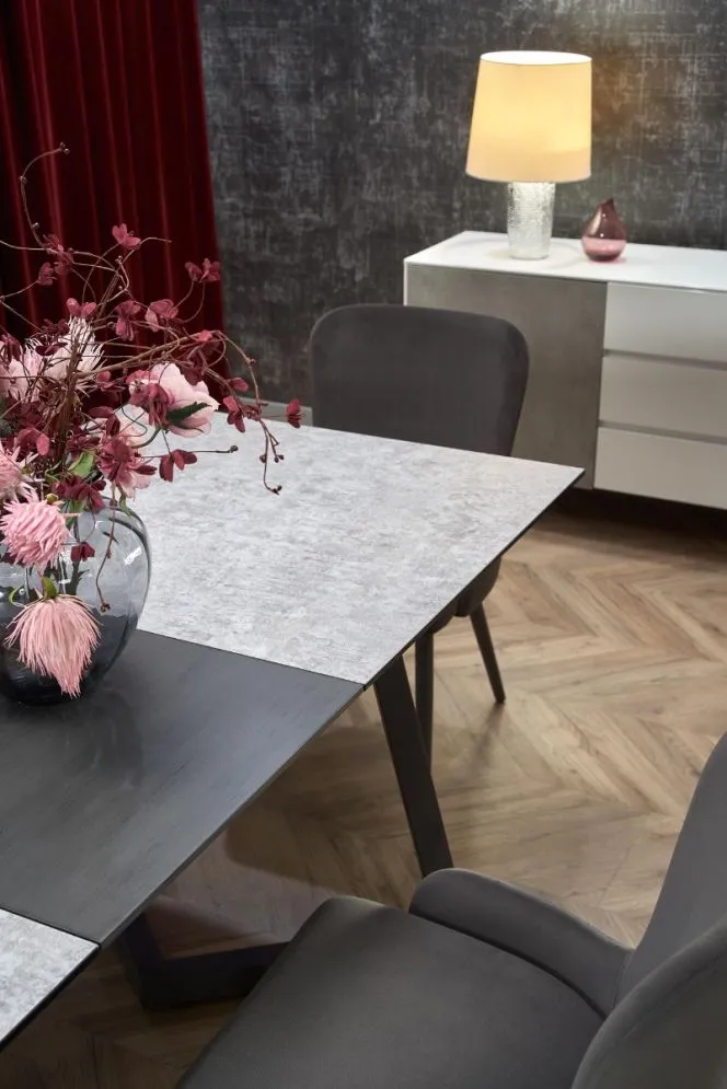 Stół rozkładany TIZIANO 160(210)x90 jasny szary/ciemny szary do jadalni | MIRAT. w stylu LOFT kolekcja