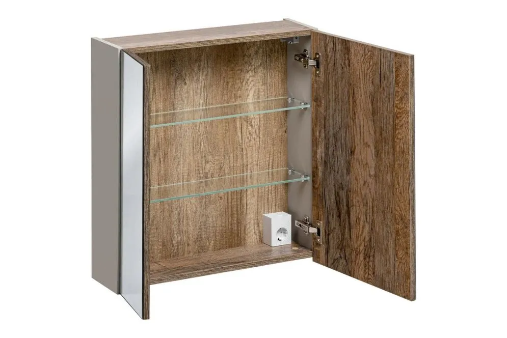 Szafka łazienkowa SANTA FE TAUPE 80 szara krzemowa z lustrem COMAD | MIRAT. styl LOFT kolekcja SANTA FE TAUPE
