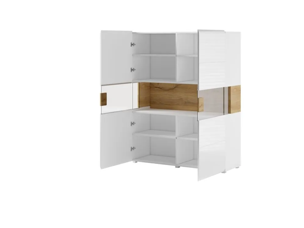 Komoda wysoka TOLEDO 2D 122 antracyt połysk/dąb grandson HELVETIA | MIRAT. w stylu LOFT kolekcja