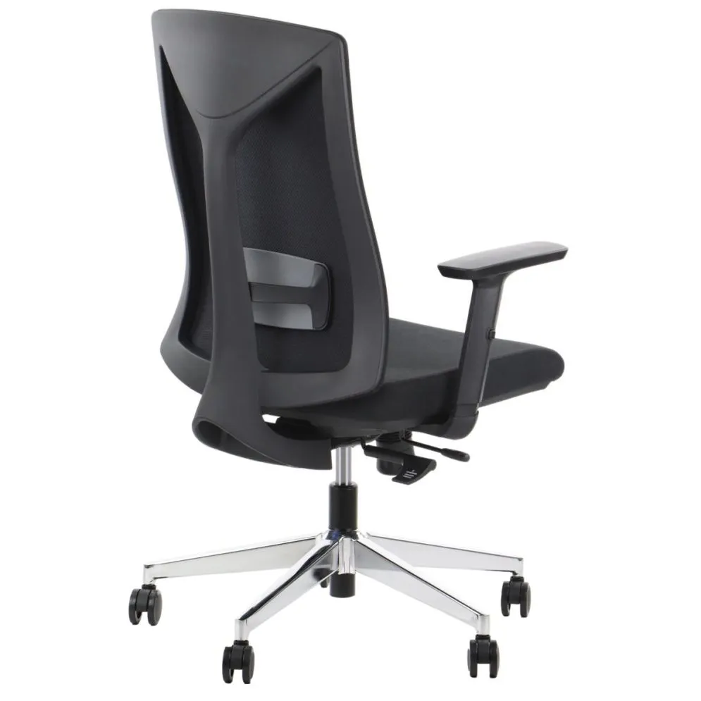 Fotel biurowy TONO czarny/chrom z regulacją wysokości siedziska I sklep meblowy MIRAT.