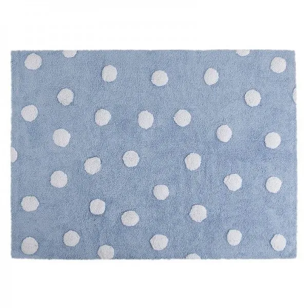 Dywan dziecięcy TOPOS AZUL/BLUE 120x160 niebieski w białe kropki | MIRAT.