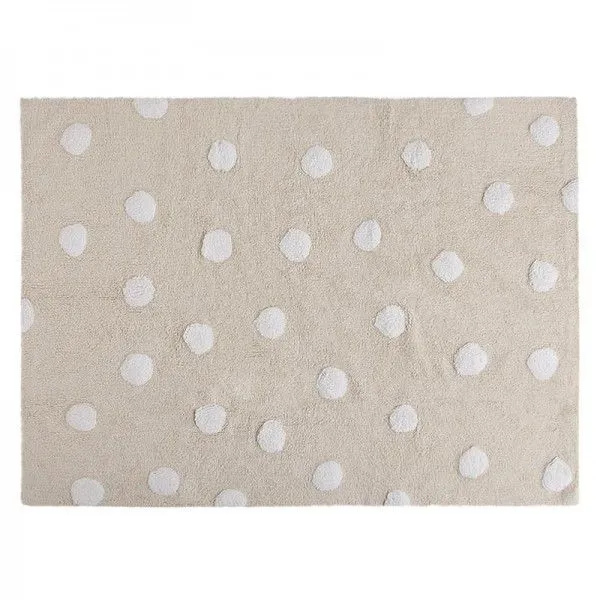 Dywan dziecięcy TOPOS CREMA/BEIGE 120x160 beżowy w białe kropki | MIRAT.