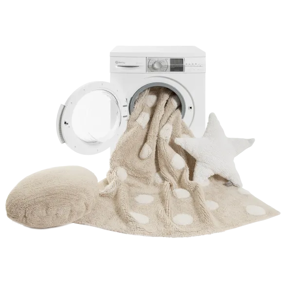 Dywan dziecięcy TOPOS CREMA/BEIGE 120x160 beżowy w białe kropki | MIRAT.