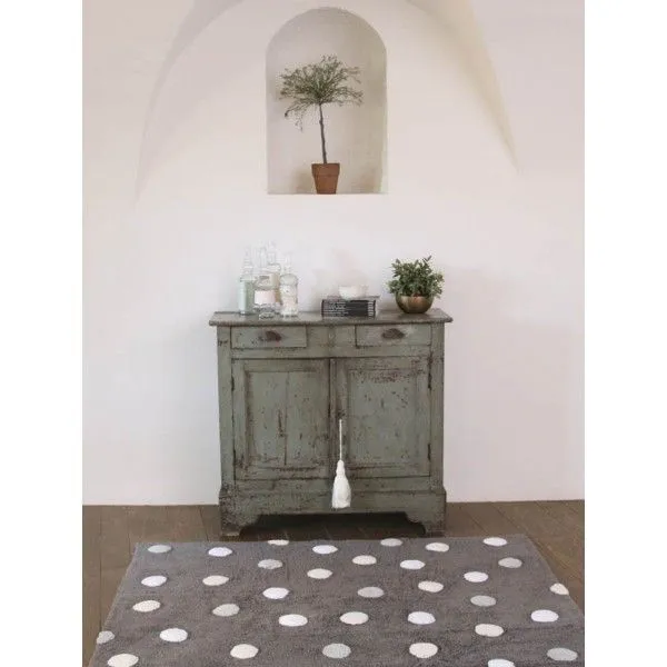Dywan dziecięcy TOPOS GRIS/GREY 120x160 szary w białe kropki | MIRAT.