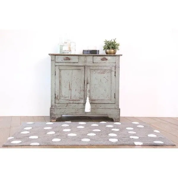 Dywan dziecięcy TOPOS GRIS/GREY 120x160 szary w białe kropki | MIRAT.
