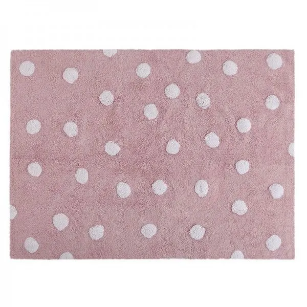 Dywan dziecięcy TOPOS ROSA/PINK 120x160 różowy w białe kropki | MIRAT.