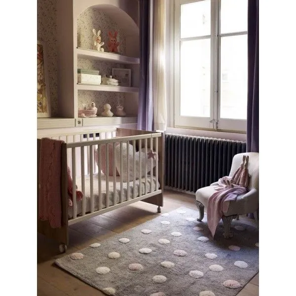 Dywan dziecięcy TOPOS TRICOLOR GREY ROSA/PINK 120x160 szary w kropki | MIRAT.