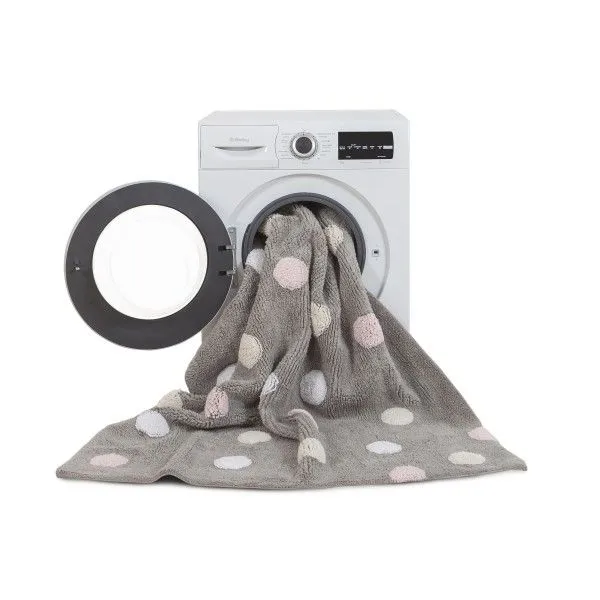Dywan dziecięcy TOPOS TRICOLOR GREY ROSA/PINK 120x160 szary w kropki | MIRAT.