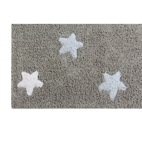 Dywan dziecięcy TRICOLOR STAR 120x160 szary/niebieski w gwiazdki | MIRAT.