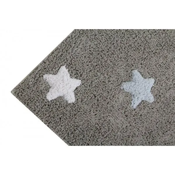 Dywan dziecięcy TRICOLOR STAR 120x160 szary/niebieski w gwiazdki | MIRAT.