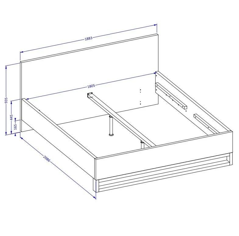 Łóżko HALLE 180x200 dąb wotan mat/czarne do sypialni I sklep meblowy MIRAT. styl LOFT, SKANDYNAWSKI kolekcja HALLE