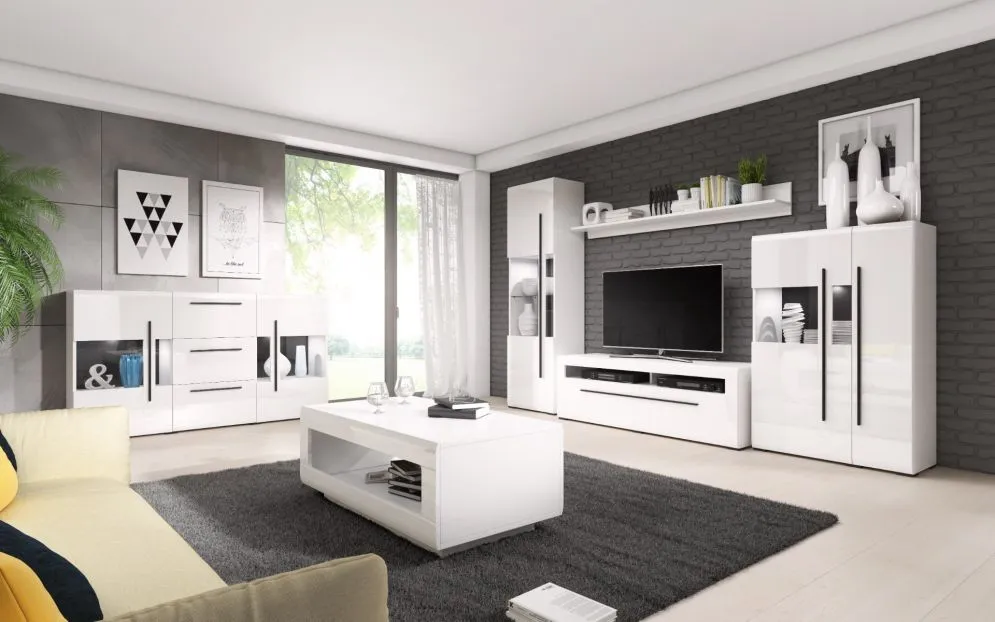Komoda TULSA 2D3S 180 biała połysk I sklep meblowy MIRAT. styl GLAMOUR kolekcja TULSA