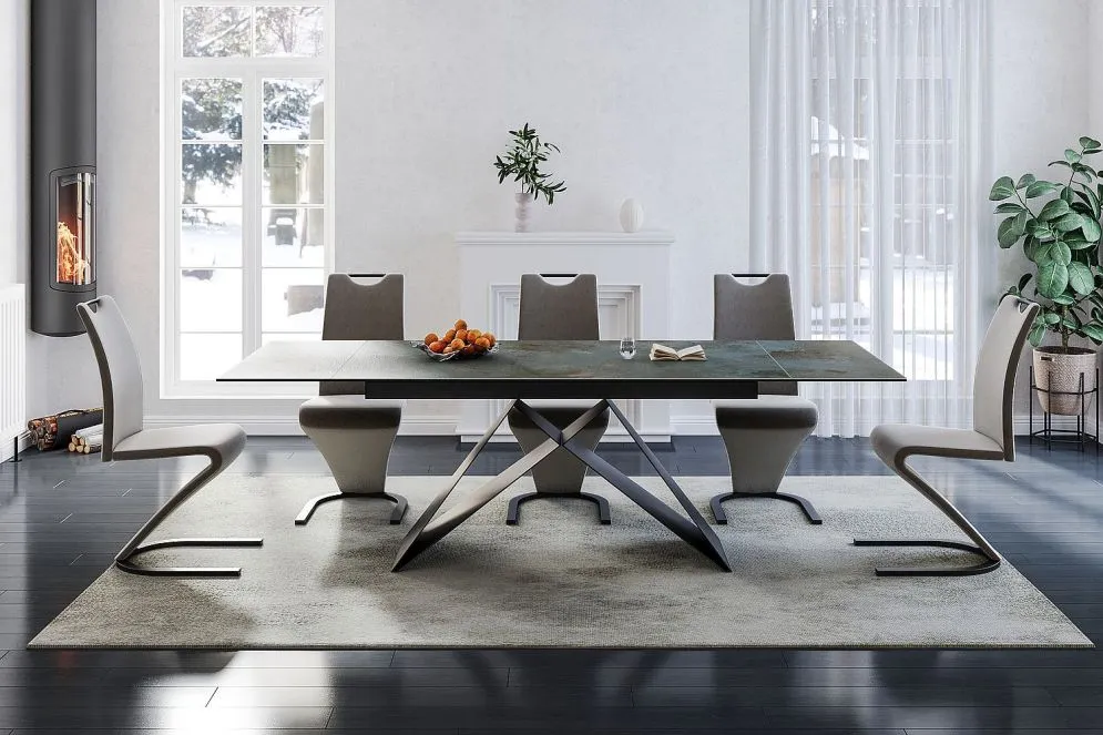 Stół WESTIN CERAMIC 160(240)x90 turkusowy I sklep meblowy MIRAT. styl LOFT
