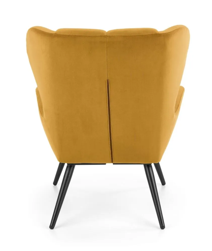 Fotel uszak TYRION VELVET musztardowy do salonu | MIRAT. w stylu LOFT kolekcja