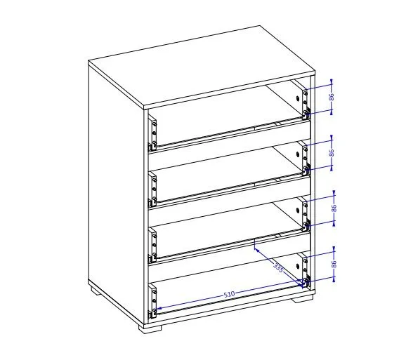 Komoda CROSS 4S 60cm zielona/czarna kolorowa I sklep meblowy MIRAT. kolekcja HV-CROSS