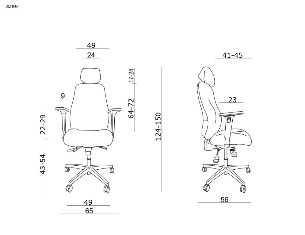 Fotel biurowy ULTIMA czarny 24/7 z regulowanymi podłokietnikami | MIRAT. w stylu kolekcja