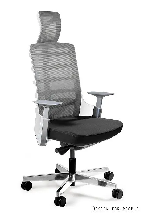 Fotel biurowy SPINELLY biały/czarny/szary ergonomiczny | MIRAT.