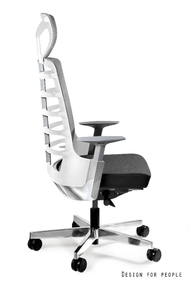 Fotel biurowy SPINELLY biały/czarny/szary ergonomiczny | MIRAT.